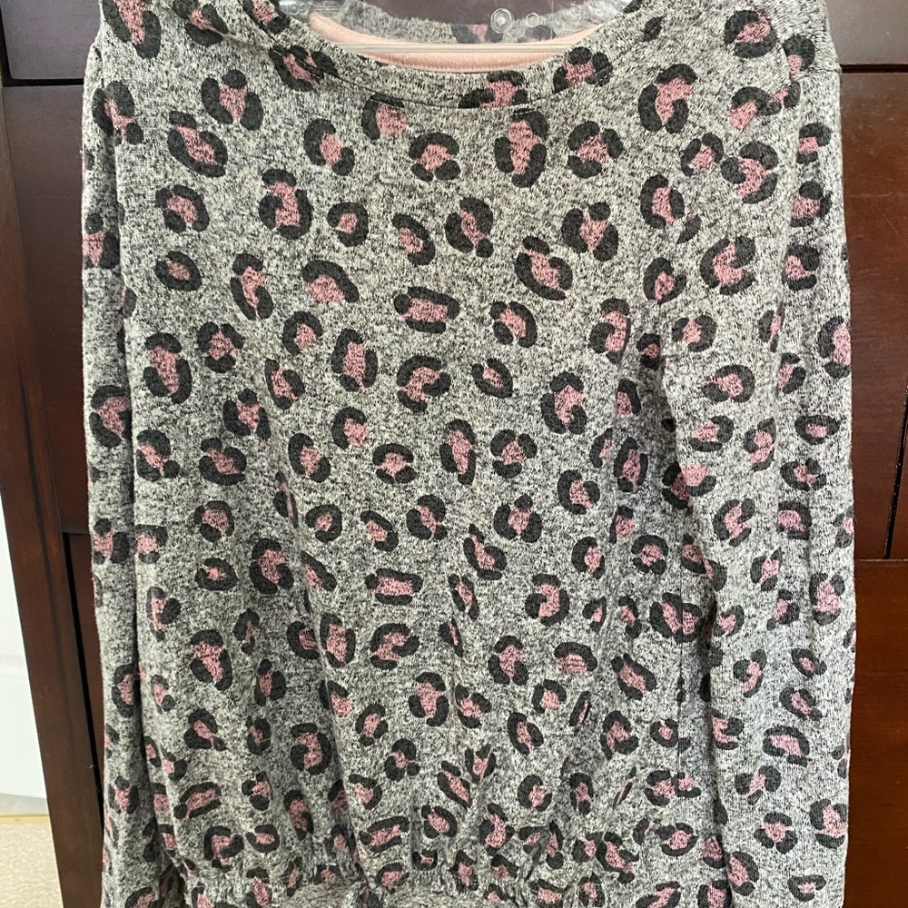Girls Long Sleeve Animal Print Top